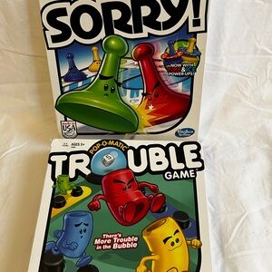 Hasbro Sorry and Trouble Game Set - Red, Blue, Green, Yellow